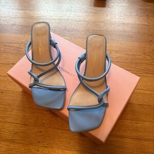✨ Intentionally Blank Powder Blue Strappy Kitten Heels ✨